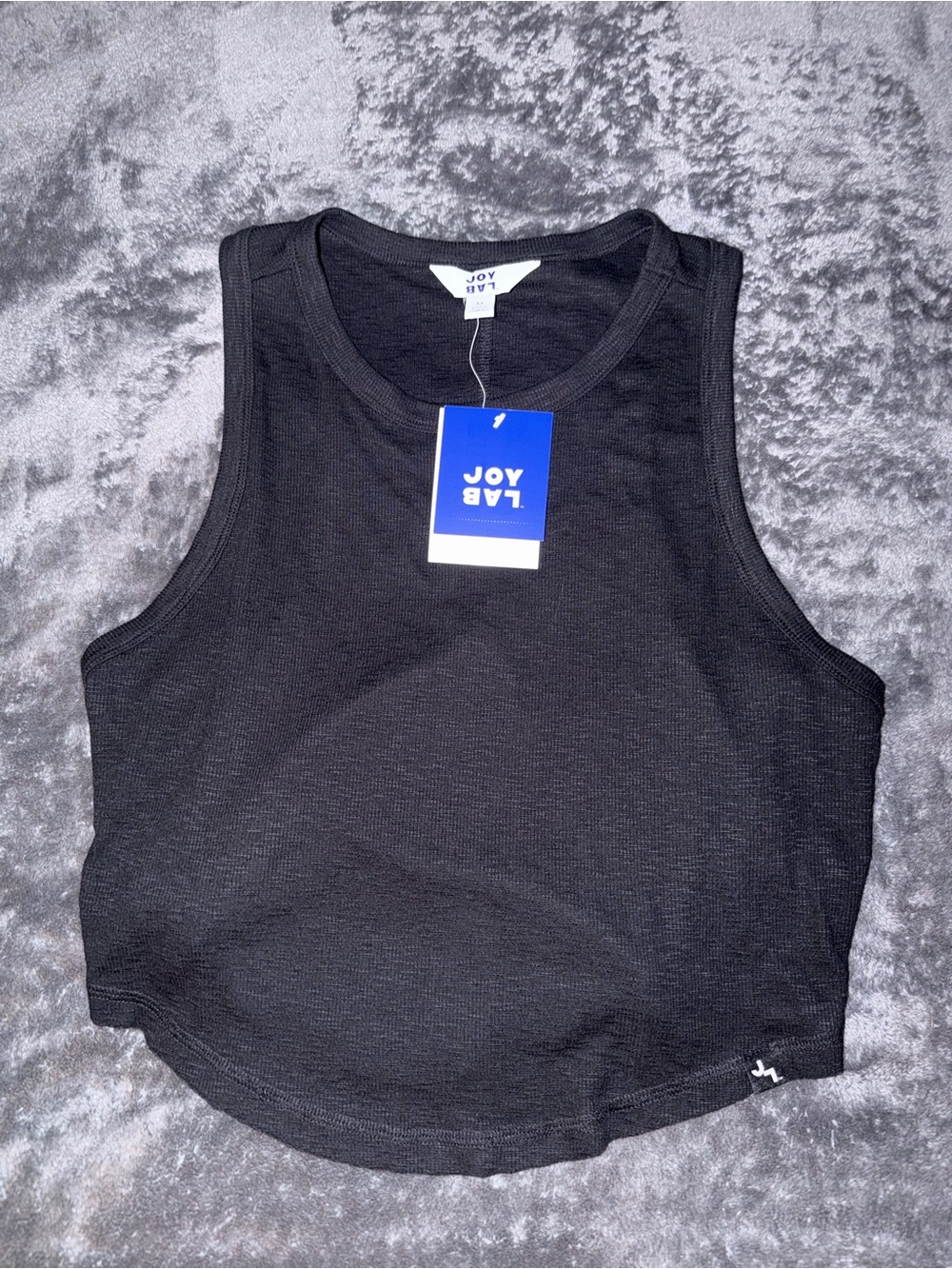JoyLab Black Ribbed Crewneck Tank